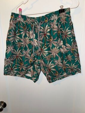 Men's Green Palm Tree Swim Trunks